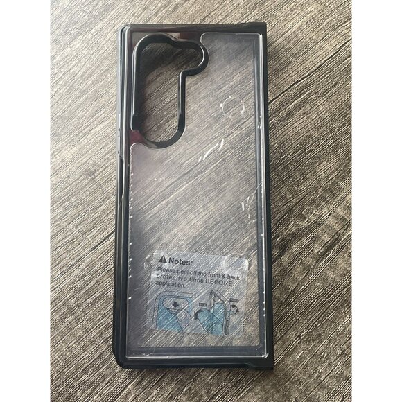 Clear/Black Case with Flexible Hinge Protection for Samsung Galaxy Z Fold 6 - Picture 1 of 9